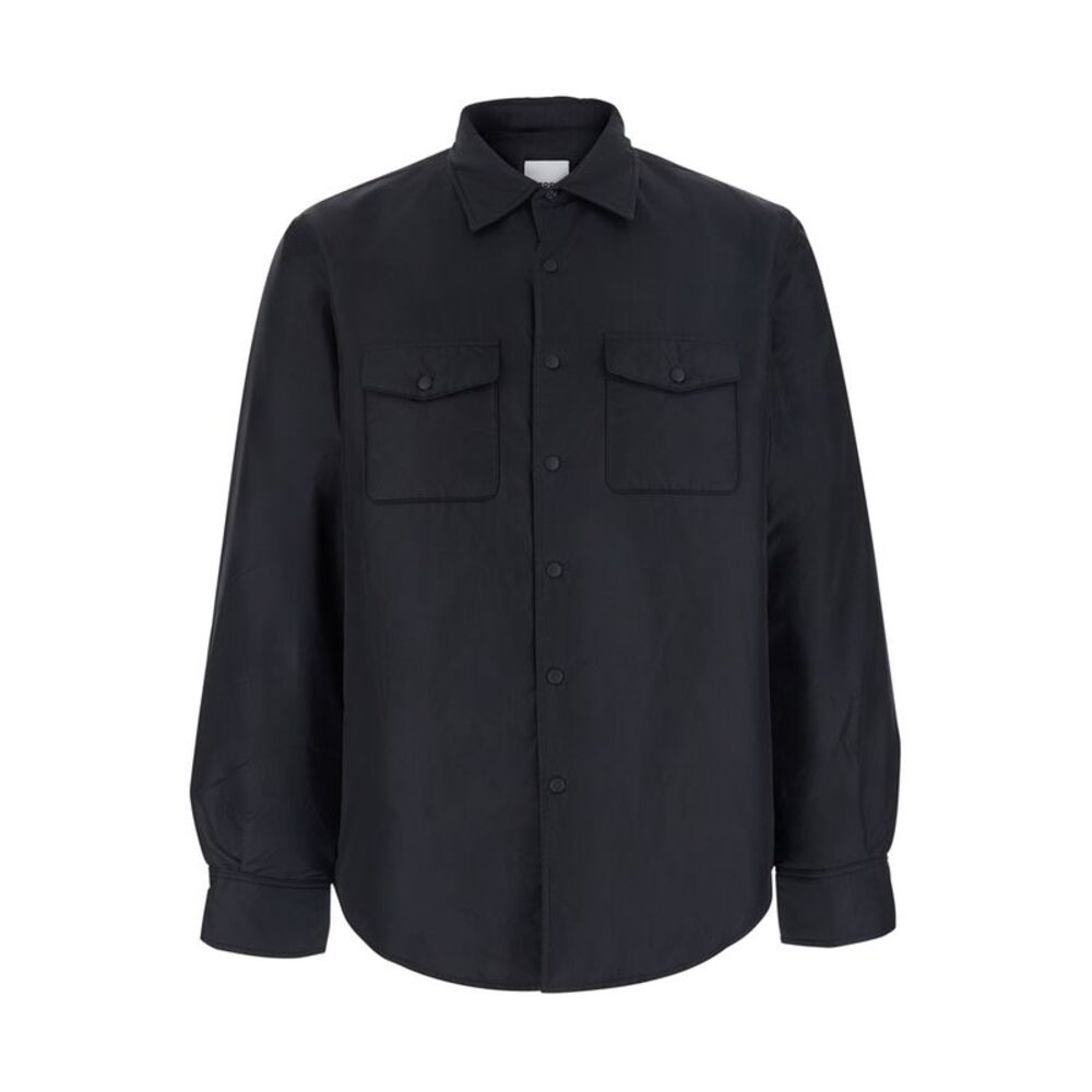 Aspesi Men Blue Jacket With Pointed Collar And Button Closure In Tech Fabric Men